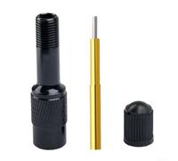Extensor Válvula Bici 45mm Aluminio Ajustable | Aluminio ligero, +45mm longitud, pin ajustable, anillo sellado goma, uso exterior resistente(black)