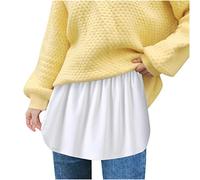 Extensores para Camisetas Mujer Camisa Falsa Minifalda Extensores Elástico de Cintura Camisa Extender Moda Media Longitud Mini Shirt Skirt Camiseta Ajustable Falda, Color blanco., XL