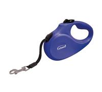 EXTENXI - Correa para perro enrollador - Correa retráctil para perro azul hasta 25 kg - Longitud 5 m, talla M, mango ergonómico y seguro