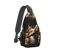 Exterior Bandoleras Cruzada Fotos De Corgi Crossbody Poliéster Bolsa De Pecho Para Viajar, Correr, Hiking