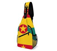 Exterior Bolsa De Hombro Bandera De Granada Impresa Bandoleras Vintage Sling Bag Para Colegio, Moto, Viajar
