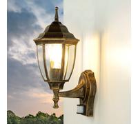 Exterior con Sensor de Movimiento E27 Rústico Aluminio Cristal Wandleuchte