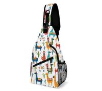 Exterior Crossbody Cactus Llama Bolso Bandolera Vintage Bolsa De Pecho Para Trabajo, Viajar, Estudio