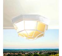 Exterior Deckenleuchte Blanco E27 Cristal Impermeable Ø27cm Balcón Jardín