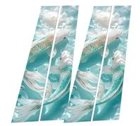 Exterior Door Window Pillar Posts - Car Center Column Sticker,Black Wolf Engulfed In Flames Side Door Window Cover Pillar Posts Molding Cover Waterproof For Car Modification