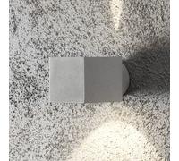 Exterior Lámpara Pared Up Down Light Cuadrático Cubo IP44 Gris Plata de