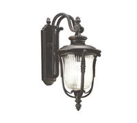 Exterior Pared Lámpara Bronce Vidrio Estriado IP44 Rústico Antiguo Morgana Casa