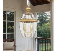 Exterior Pendelleuchte Latón Macizo Cristal Resistente Al Agua Ajustable Balcón