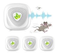 Exterior Repelente Ultrasónico de Plagas,Nuevo Electrónico Repelente Mosquitos Insectos para Interiores Anti Cucarachas, Moscas,Mosquitos,Ratones,Arañas,Inofensivo para Mascotas y Humanos(4 Pack)