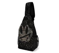 Exterior Sling Bag Dios Egipcio Anubis Bolsa De Pecho Vintage Bolsos Cruzados Para Excursionismo, Trabajo, Gimnasio