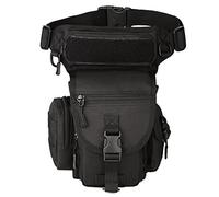 Exterior táctico Impermeable Pierna Bolsa Banana para Deporte Caminata Camping Militar Bolsa Molle cinturón Bolsa Moto para (Negro)
