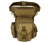 Exterior táctico Impermeable Pierna Bolsa Banana para Deporte Caminata Camping Militar Bolsa Molle cinturón Bolsa Moto para (Marrón)