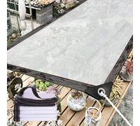Exterior Transparente Lona Alquitranada 2x3m, Resistente Al Polvo Transparente Lonas con Ojales 120g/M², Impermeable Lona Transparente para Acampar Al Aire Libre