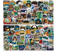 Exteriores Pegatinas Paquete, 100 Piezas Aventura Senderismo Camping Wilderness Stickers Para Botella De Agua, Coches, Laptop, Impermeable Bosque Natural Calcomanías Para Adultos Campistas