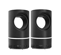 Exterminador de mosquitos avanzado - Ventilador de succión, Trampa Para Matar Moscas y Mosquitos Para Interiores,Lámpara USB Photocatalyst Mosquito Killer, Seguro para niños (2 black)