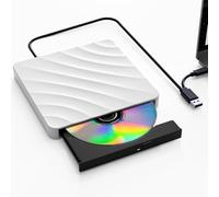 Externes DVD CD Laufwerk USB: DVD Brenner Extern CD Laufwerk für Laptop PC, Externe Optische Laufwerke +/-RW ROM, Externer CD/DVD Brenner und Player für Windows 11/10/8/7/XP/Vista Linux MacOS (Weiß)