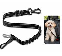 EXTFANS Cinturón de seguridad 3 en 1 para perros - Arnés ajustable para perros con visión nocturna, resistencia a la tracción 2156N y absorción de energía, conector universal y fijación de bloqueo