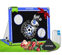 EXTFANS Porteria de Futbol para Niños, Plegable Porterias de Futbol, con Bolsa de Transporte y 4 Clavos Molidos, Ideal para Juegos Exterior (Azul, 150 x 120cm)