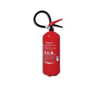 Extintor de polvo 6 kg Jet 6 m, manómetro de presión, para incendios clases A B C, extintor de casa, oficina, coche, barco - Certificado CE 0029 & NF en 3, EXT06/PS6-HJ LIFEBOX