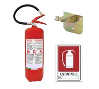 Extintor de polvo de 6 kg - Año: 2025 + Manual de uso y mantenimiento - Certificado y homologado según la ley + soporte y cartel - Solución de seguridad contra incendios profesional (2)