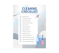 EXTOAOIK Cleaning Checklist Printable Ultimate Home Cleaning Planner Organizer with Daily Weekly Monthly Schedule Template for Efficient Household Management (Framed,16X24inch(40X60cm))