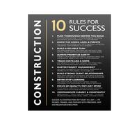 EXTOAOIK Success Principles Poster Motivational Wall-Art for Office Workplace Team Building and Leadership(Framed,12X18inch(30X45cm))