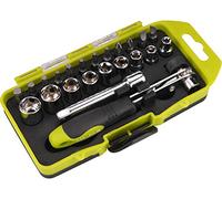 EXTOL CRAFT Juego de 23 destornilladores de carraca con tuercas y puntas