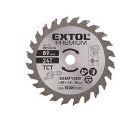 EXTOL PREMIUM Hoja de sierra circular con metal duro, diámetro 89 x 1,0 x 10 mm, 24 T