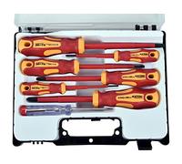 EXTOL PREMIUM Juego de destornilladores de electricista con comprobador, 7 unidades, 3 x (-), 3 x (PH), CrV