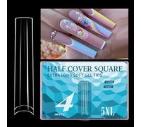 Extra 5XL Claro Uñas Consejos Para Profesionales Acrílico Uñas 180pcs Fundas Completas Estilos Francés Manicura Uñas Arte