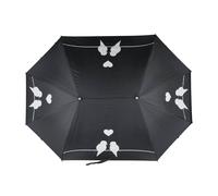 Extra Amplio Paraguas de Pareja Negro Con Blancas Vögelchen. Protección para 2