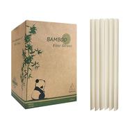 Extra Anchas Pajitas de Bambú - 230 x 12 mm, Paquete de 200 Pajitas Smoothie Boba, Pajita Té de Burbujas Perfectas para Batidos, 100% Biodegradables & Ecológicas