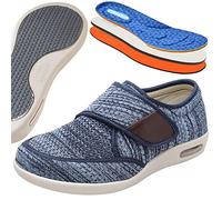 Extra Anchos Zapatos Vendaje Ortopédico Verano Diabéticos Zapatillas para pie diabético Zapatos valgus de Pulgar ajustable Hombre Ajustable de Zapatillas Ortopédica,Light blue,40 EU