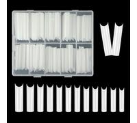 Extra C Curvas Uñas Cuadradas/Almendras Falsas Uñas Cortadas por la mitad Acrílico Uñas Falsas Cubiertas Completas Uñas Artificiales