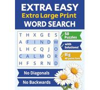Extra Easy Extra Large Print Word Search: Jumbo 40 point font | No Diagonal Words | No Backwards Words