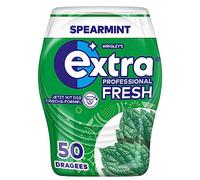 Extra Goma de mascar profesional sin azúcar, menta fresca, 50 grageas, goma de xilitol sin azúcar con frescura de menta (50 grageas)