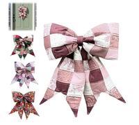 Extra-Large Bow Sewing Fabric Kit,DIY Handmade Patchwork Bow Decoration,Giant Fabric Craft Kit for Home Décor and Gift Makin,Gift for Crafter (PINK)