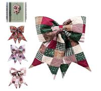 Extra-Large Bow Sewing Fabric Kit,DIY Handmade Patchwork Bow Decoration,Giant Fabric Craft Kit for Home Décor and Gift Makin,Gift for Crafter (GREEN)