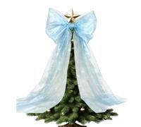 Extra Large Bow Tree Topper, Elegant Tulle Bow with Long Streamers