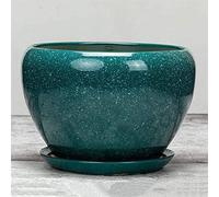 Extra Large Ceramic Plant Pot Meat Green Plant Containers Dark Green Succulent Planter Flower Pot Indoor & Outdoor Patio Bonsai Pots Drainage Holes Garden Pots