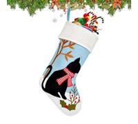 Extra Large Christmas Stockings - Plush Holiday Sock for Family | Soft Velvet Fabric with Hanging Loop, Oversized Decorative Stocking for Fireplace Mantel and Party Displays 10.63x17.32 in