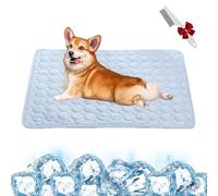 Extra Large Dog Cooling Mat for Summer Heat Relief - Waterproof Pet Chill Blanket with Breathable Ice Silk - Washable Self Cool Pad for Crates, Car Seats and Indoor Beds (Light blue,S(50*40cm))