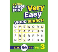 Extra Large Font Very Easy Word Search Size 50 pt Vol. 3: Simple Puzzle Book for Adults and Seniors