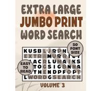 Extra Large Jumbo Print Word Search 50 Font Size - Volume 3: Easy To Read Word Find Puzzles for Older, Senior Eyes