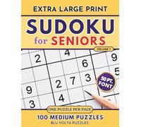Extra Large Print Medium Sudoku for Seniors: 100 Easy-to-Read Moderate Puzzles for Adults & Elderly with Solutions - 50pt Font, One Puzzle Per Page (Volume 1)