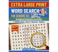 Extra Large Print Word Search for Seniors 80+: No diagonal, No backward, No overlaps