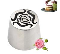 Extra Large Russian Piping Tips, Stainless Steel Rose Floral Piping Nozzles for Cake Decorating Icing, Rose Piping Tips for Cupcakes, Desserts, DIY Flower Nozzle (1pcs)