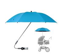 Extra Large Stroller Umbrella with Clamp, 360° Adjustable Sun Shade, SPF 50+ UV Protection, Waterproof Canopy for Baby Stroller, Trolley, Bike, Wheelchair, Beach Chair