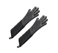Extra Long Professional Silicone Oven Mitt, Heat Resistant Cooking Glove with Internal Cotton for K