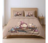 Extra Suave Funda de edredón, Fantasia Animal mágico pájaro Mago, Juego de Cama con Cremallera, Beige, 240 x 220 cm + 2 Funda edredón 50x75 cm
